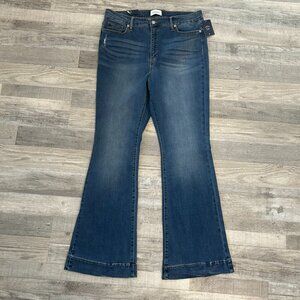 Crown & Ivy NWT High Rise Flare Women's Jeans Stretch, Medium Wash D19